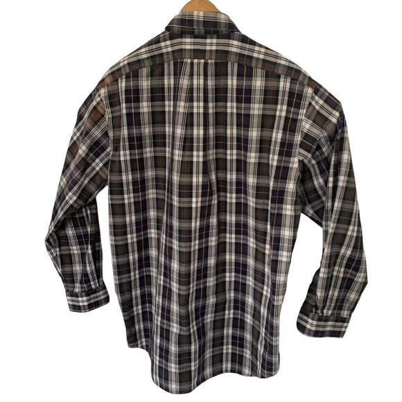 Ralph Lauren Golf Tilden Button Down Shirt Mens Large Blue Plaid Crest Vintage - Picture 3 of 5